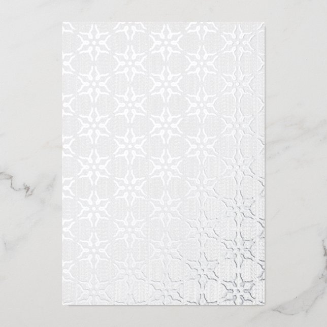 Élégante carte de flocon de neige en feuille d'arg (Recto)