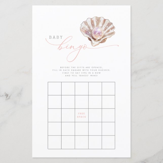 Elégante carte de jeu de Baby shower Little Pearl (Devant)