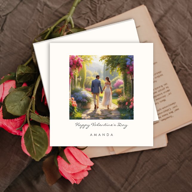 Élégante carte de jour Couple Cute Chic Valentine (Créateur téléchargé)