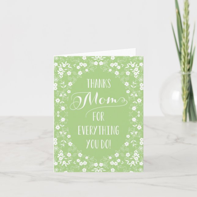 Elégante carte de jour des mères florales (Devant)