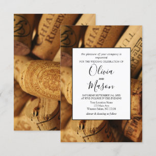Elégante carte de Mariage de Vignoble rustique et