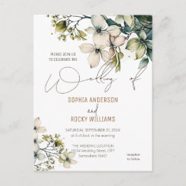 Élégante carte de mariage florale de fleurs sauvag