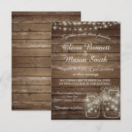 Elégante carte de Mariage Mason Jar Rustic