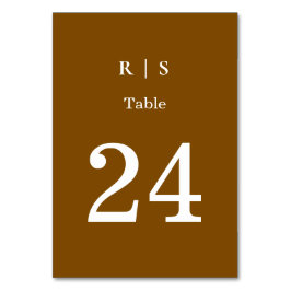 Élégante carte de Mariage Monogramme Brown