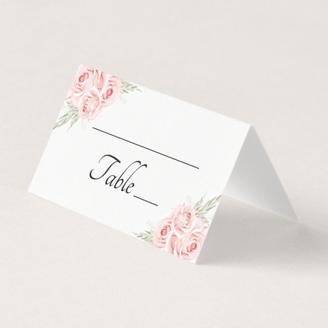 Elégante carte de Mariage Rose Blush Rose Floral (Front)
