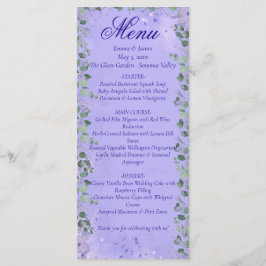 Élégante carte de menu Mariage floral violet