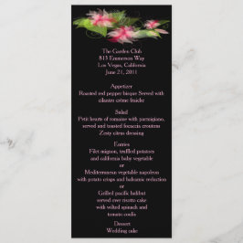 Elégante carte de menu romantique rose florale