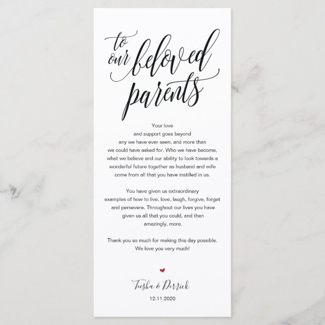 Elégante carte de Merci de mariage (Devant)