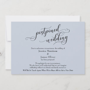 Elégante carte de mise à jour Mariage reportée Dus