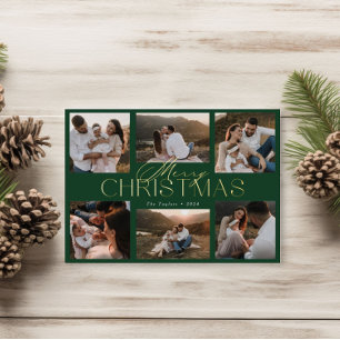 Élégante carte de Noël avec six photos en Pince à 