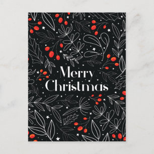Elégante carte de Noël Joyeux Floral