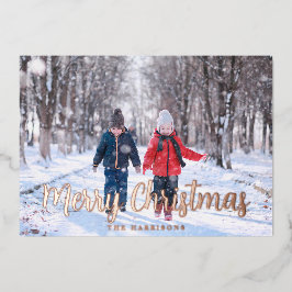 Elégante Carte de Noël Joyeux Rose Gold