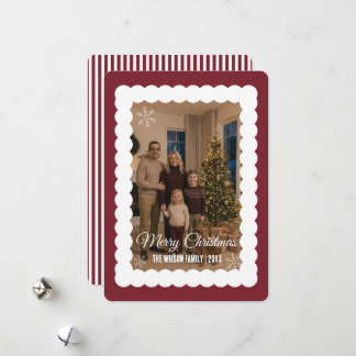 Élégante carte de Noël personnalisée avec photo de