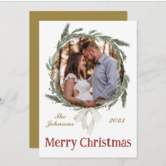 Elégante carte de Noël Wreath