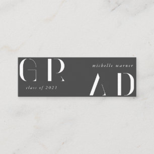 élégante carte de nom de graduation de script mode