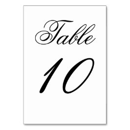Élégante carte de numéro de table noire et blanche