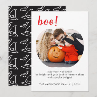 Élégante carte de photo Halloween en forme de citr