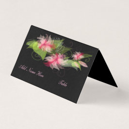 Elégante carte de place de table de fleurs roses r