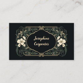 Elégante carte de place florale Art Nouveau foncé