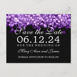 Élégante Carte de Pré-Réservation Lumières Violett