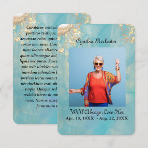 Elégante carte de prière commémorative en marbre d