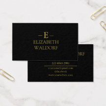 Elégante carte de profil personnalisée Black & Gol