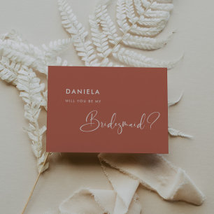 Elégante carte de proposition Bridesmaid en argile