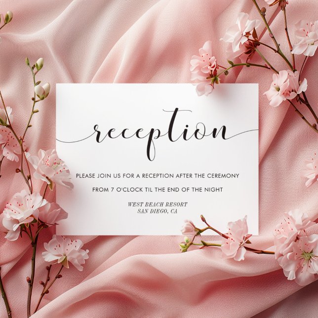 Elégante carte de réception de mariage noir et bla (Créateur téléchargé)