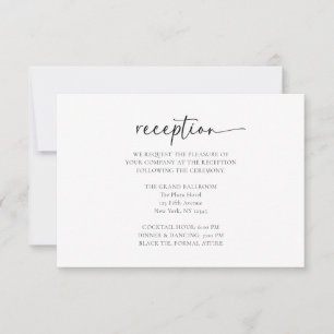 Élégante Carte de réception minimaliste de mariage