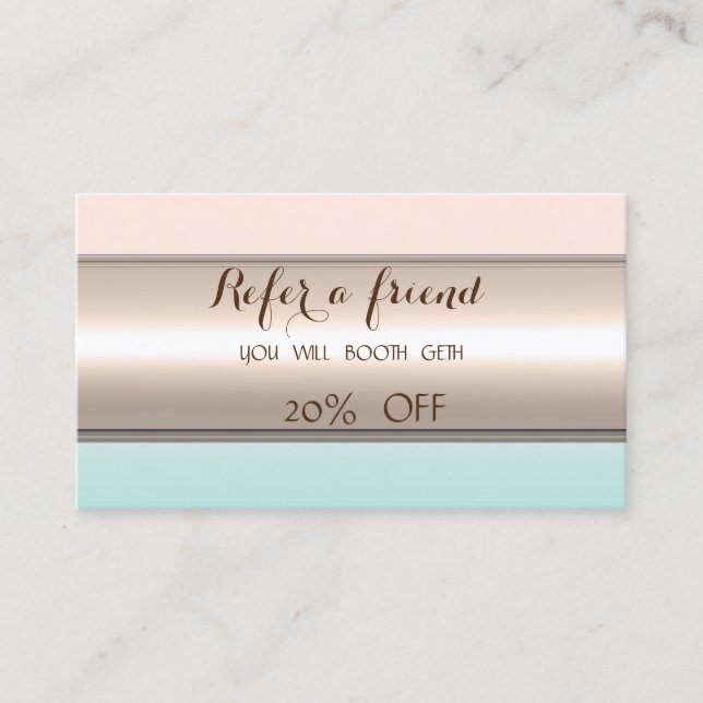 Élégante Carte de référence élégante à rayures (Devant)