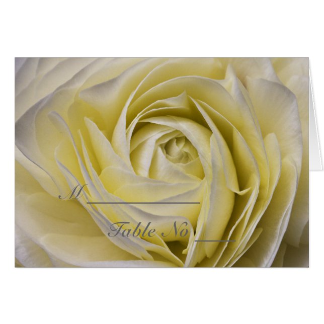 Elégante carte de réglage de la place Florale Blan (Devant Horizontal)