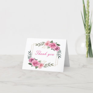 Élégante Carte de remerciements géométrique rose r
