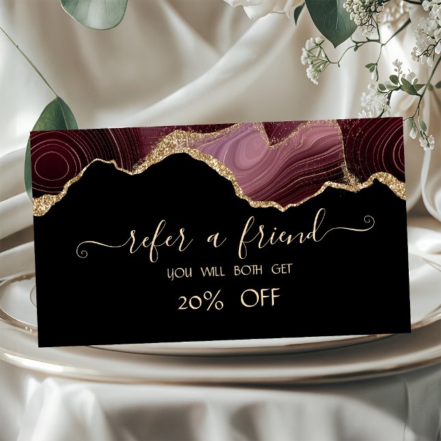 Elégante carte de renvoi d'Agate de Bourgogne (Créateur téléchargé)