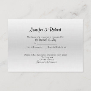 Élégante carte de réponse du 10e anniversaire de T