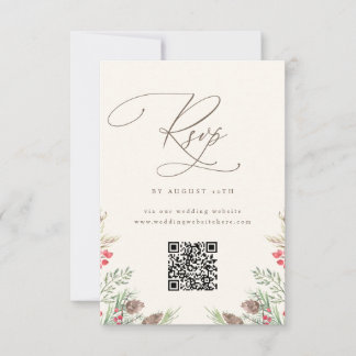 Élégante carte de réponse QR de mariage à l'aquare