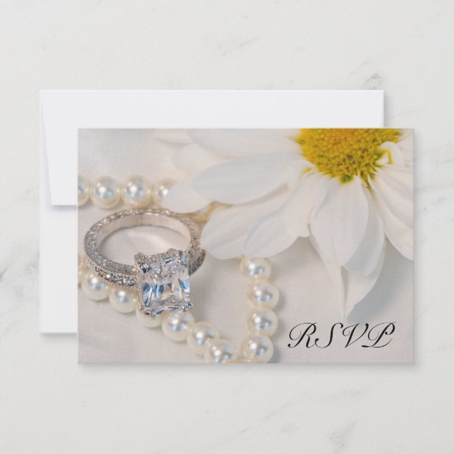 Elégante carte de réponse RSVP de mariage blanc ma (Devant)