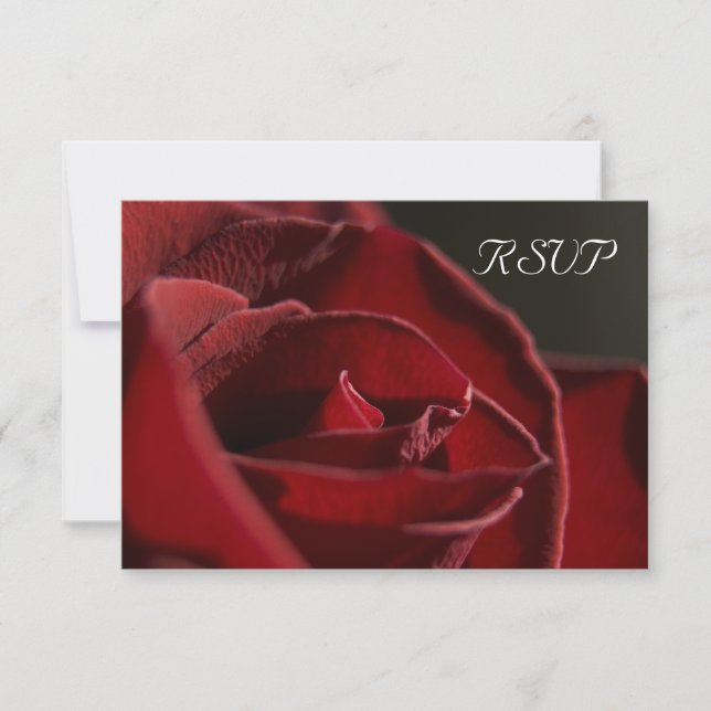 Élégante carte de réponse RSVP de mariage Red Rose (Devant)