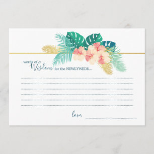 Elégante Carte de Sagesse Mariage d'Hibiscus Hawaï