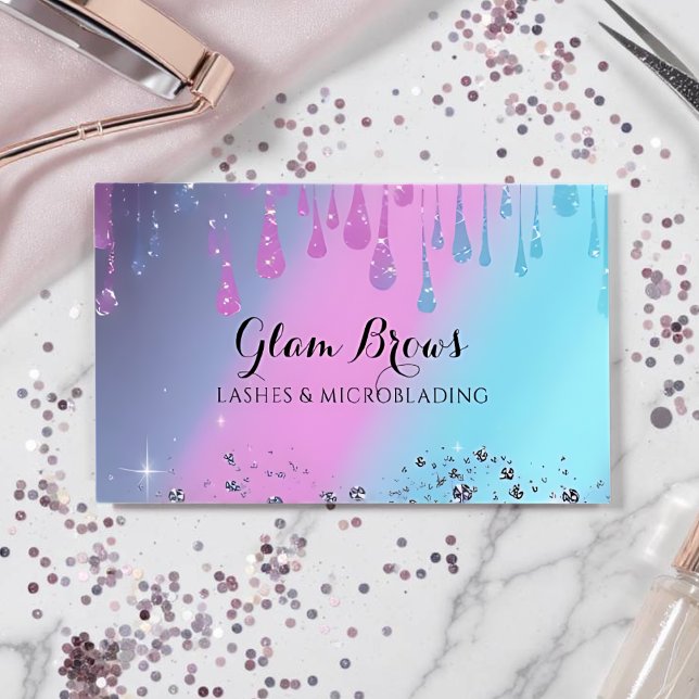Élégante carte de salon de beauté Lashes holograph (Holographic Business Card)