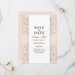 Élégante carte de sauvegarde de mariage botanique