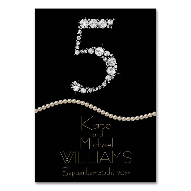 Élégante CARTE DE TABLE MARIAGE Diamond/Pearl (Par défaut)