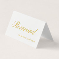 Élégante carte de table Mariage réservée en blanc 
