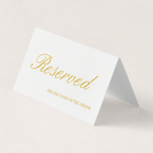 Élégante carte de table Mariage réservée en blanc