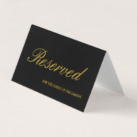 Élégante carte de table Mariage réservée en noir e