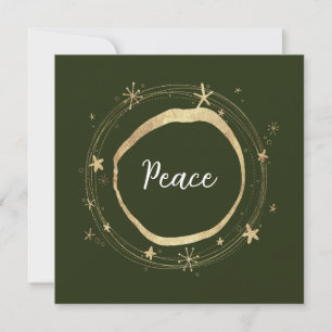 Elégante carte de vacances moderne Peace Gold Star