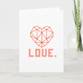 Elégante carte de voeux 3D LOVE de coeur géométriq