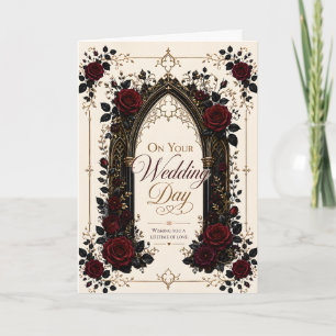 Élégante carte de vœux de mariage Rose gothique Bo