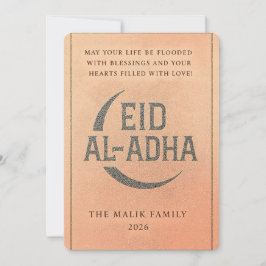 Elégante carte de voeux Eid Al-Adha Croissant Or