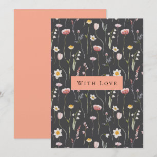 Elégante carte de voeux florale "Avec amour"