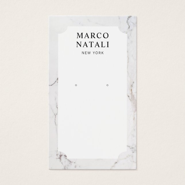 Élégante carte d'écran d'oreille Marbre blanc (Devant)